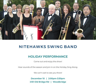 NITEHAWKS SWING BAND HOLIDAY PERFORMANCE @ Tribute at The Glen