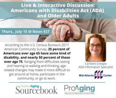 Live & Interactive Discussion: Americans with Disabilities Act (ADA)  and Older Adults
